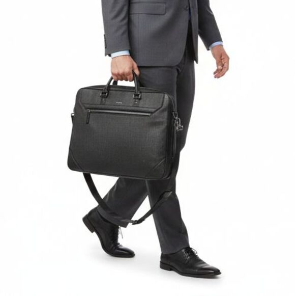 Tumi Other - Tumi Briefcase Ashton Collins Zip Coated Canvas Textured Grey Laptop Case